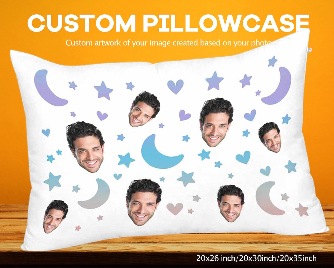 Custom Photo Pillow Casephoto Pillow Coverpersonalized Face Etsy