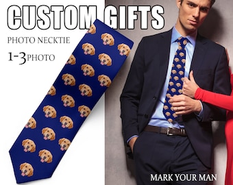 Custom Photo Tie,Personalized Face Necktie,Custom Photo Neck Tie,Personalized Pet Photo Tie,Wedding Photo Gift,Father of the Bride Gift