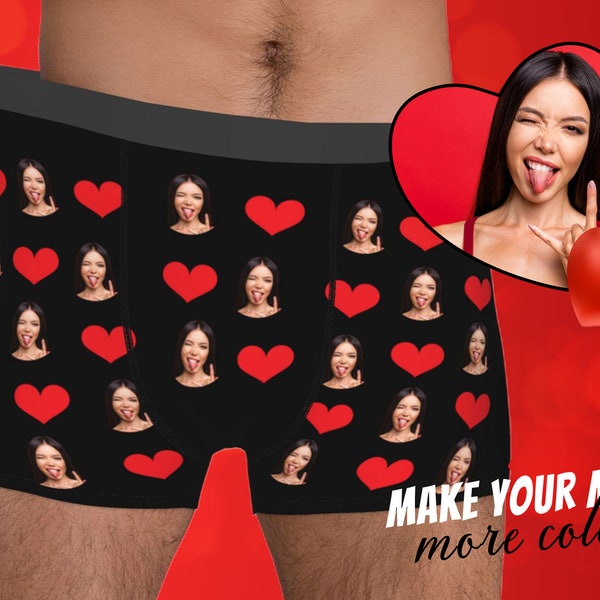 Valentines Day Gifts for Boyfriend,Personalized Face Boxers Briefs for Men,Custom Photo Boxer Briefs,Anniversary Wedding Gift,Husband Briefs