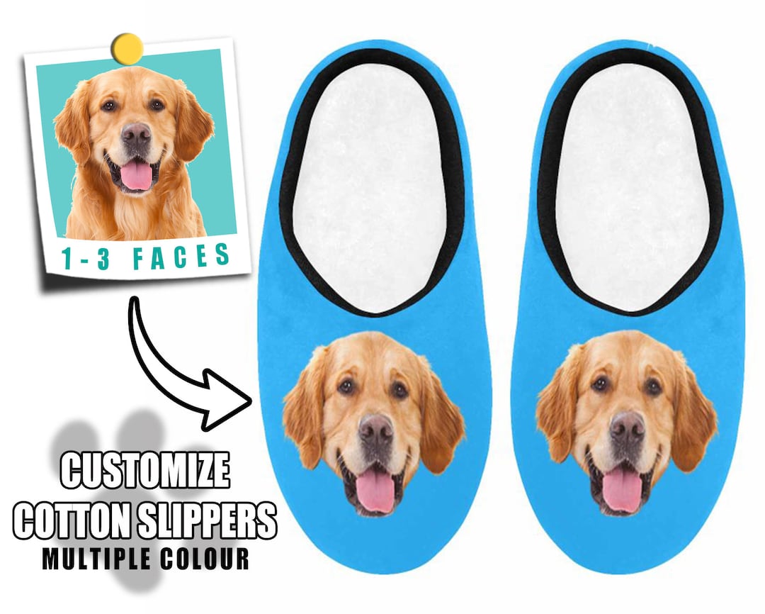 Plush Slippers Custom Slippers With Your Dogs Face Men's