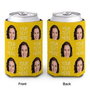 Custom Face Can Sleeve Beer Coolers,Personalized Image Photo Can Cooler with Text for Wedding Birthday Party Fun Beverage Can Cooler Sleeves image 6