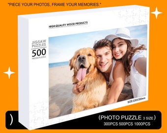 Custom Photo Puzzles,Personalized 300-500-1000 Piece Wooden Picture Puzzle,Customized Christmas Gifts for Her/Him