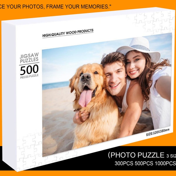 Custom Photo Puzzles,Personalized 300-500-1000 Piece Wooden Picture Puzzle,Customized Christmas Gifts for Her/Him