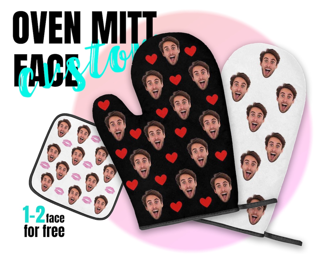 Personalized Oven Mitt Customized Face Oven Mitts Baking Gifts for
