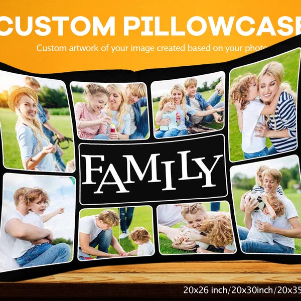 Photo Pillowcase,Custom Picture Throw Pillow Case,Personalized Photo Collage Pillowcase,Customized Decorations for Living Room Photo Gift