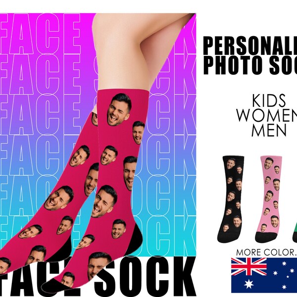 Custom Socks,Personalized Photo Socks,Custom Sock with Logo,Funny Face Socks,Custom Picture Socks,MADE IN AUS,Birthday Gift for Best friend