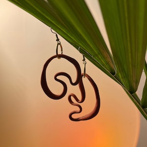 Artsy abstract terra cotta polymer clay earrings