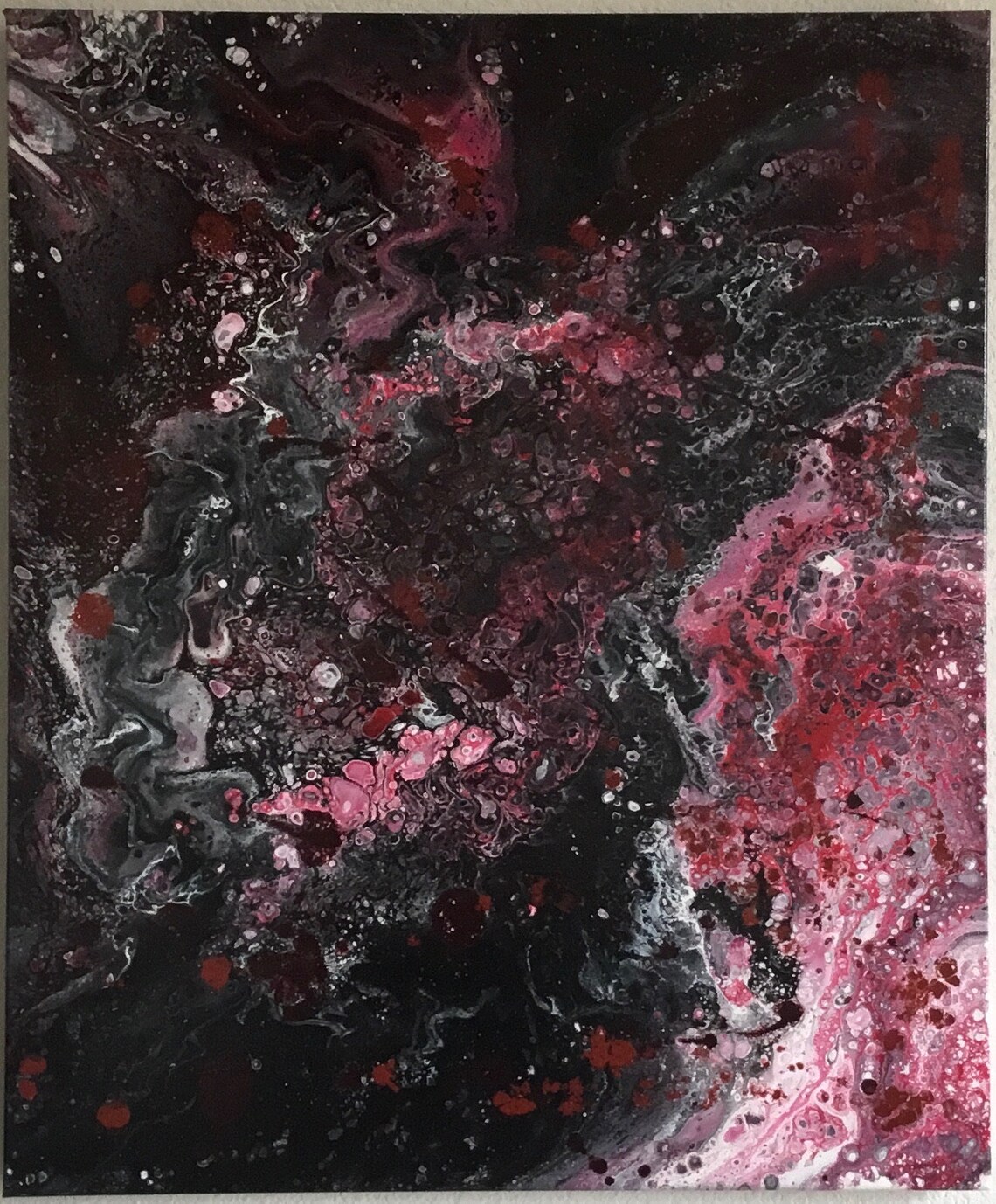 Red and Black abstract acrylic pour | Etsy