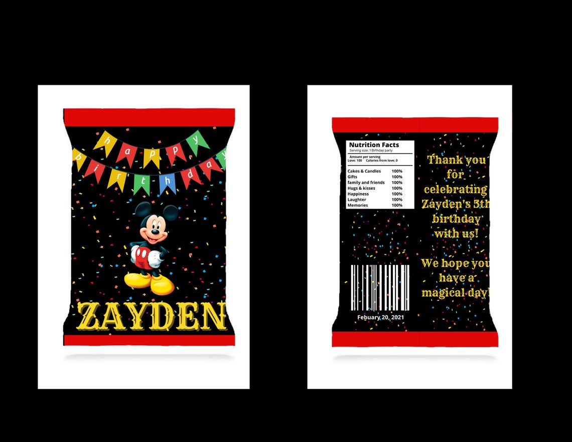 Mickey Mouse Chip Bag Template DIGITAL FILE Etsy mickey-mouse-chip-bag-template-digital-file-etsy