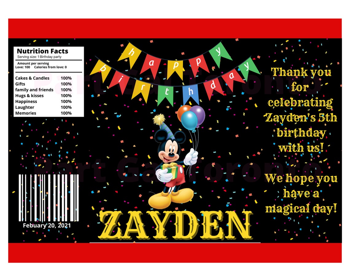 Mickey Mouse Chip Bag Template DIGITAL FILE Etsy mickey-mouse-chip-bag-template-digital-file-etsy