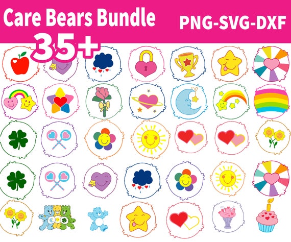 35 Care Bears SVG Bundle Silhouette Cut Files Clipart | Etsy
