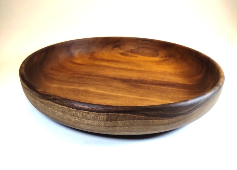 Deep plate in walnut wood Food and ecological tableware image 2