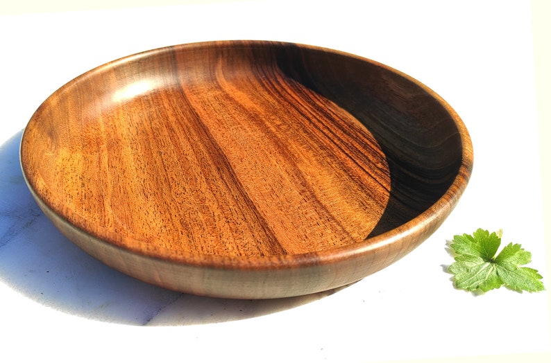 Deep plate in walnut wood Food and ecological tableware image 1