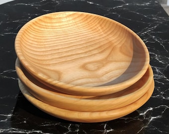 Deep plate made of ash wood. Handmade, natural, food-safe and eco-friendly tableware.