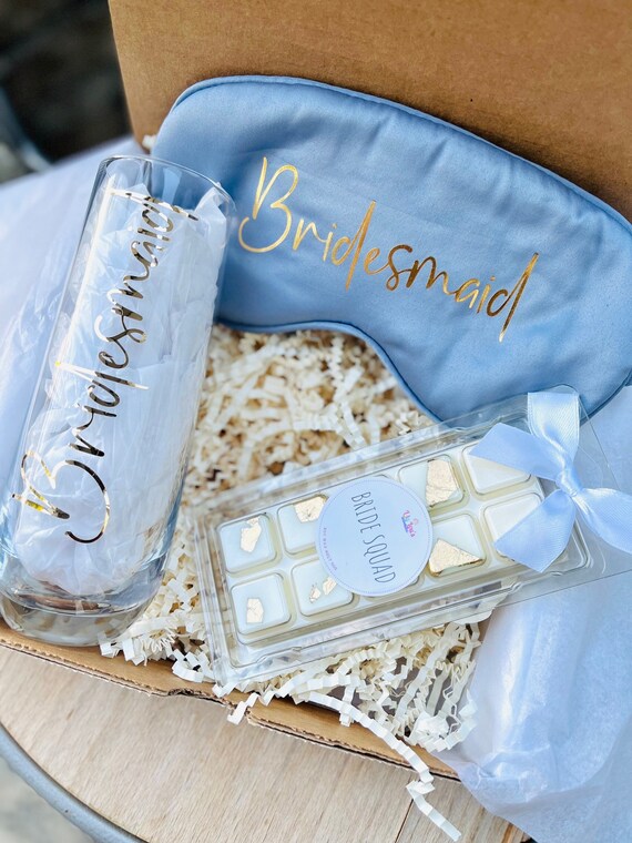 Dusty Blue Bridesmaid Gift, Bridesmaid Proposal Gift Box, Will You Be My  Bridesmaid, Dusty Blue Sleep Mask Robe, Bridesmaid Box, Wax Melts 