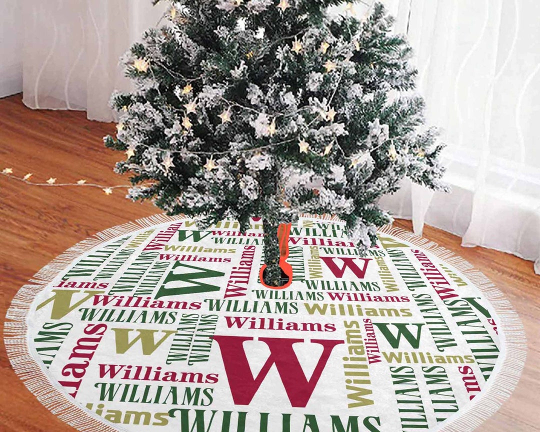 Personalized Christmas Tree Skirt ,custom Xmas Tree Decor Gift