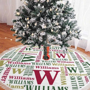 Personalized Christmas Tree Skirt ,Custom Xmas Tree Decor Gift,Christmas Tree Skirt with Family Name, Christmas Tree Decor,Personalized Gift