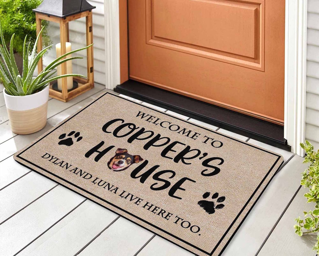Custom Doormat With Face and Name, Personalized Doormats, Custom Floor