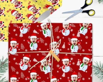 Custom Face Christmas Wrapping Paper: Personalized Family Gift Wrap, Xmas Present