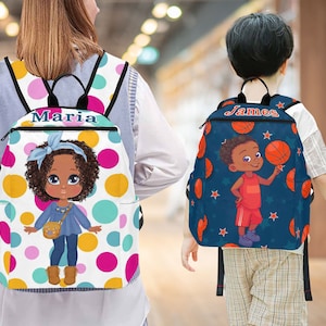 Sac à dos personnalisé noir cartable pour fille, sac à dos personnalisé pour enfant, cartable personnalisé pour école avec nom, sac à dos garçon filles adultes