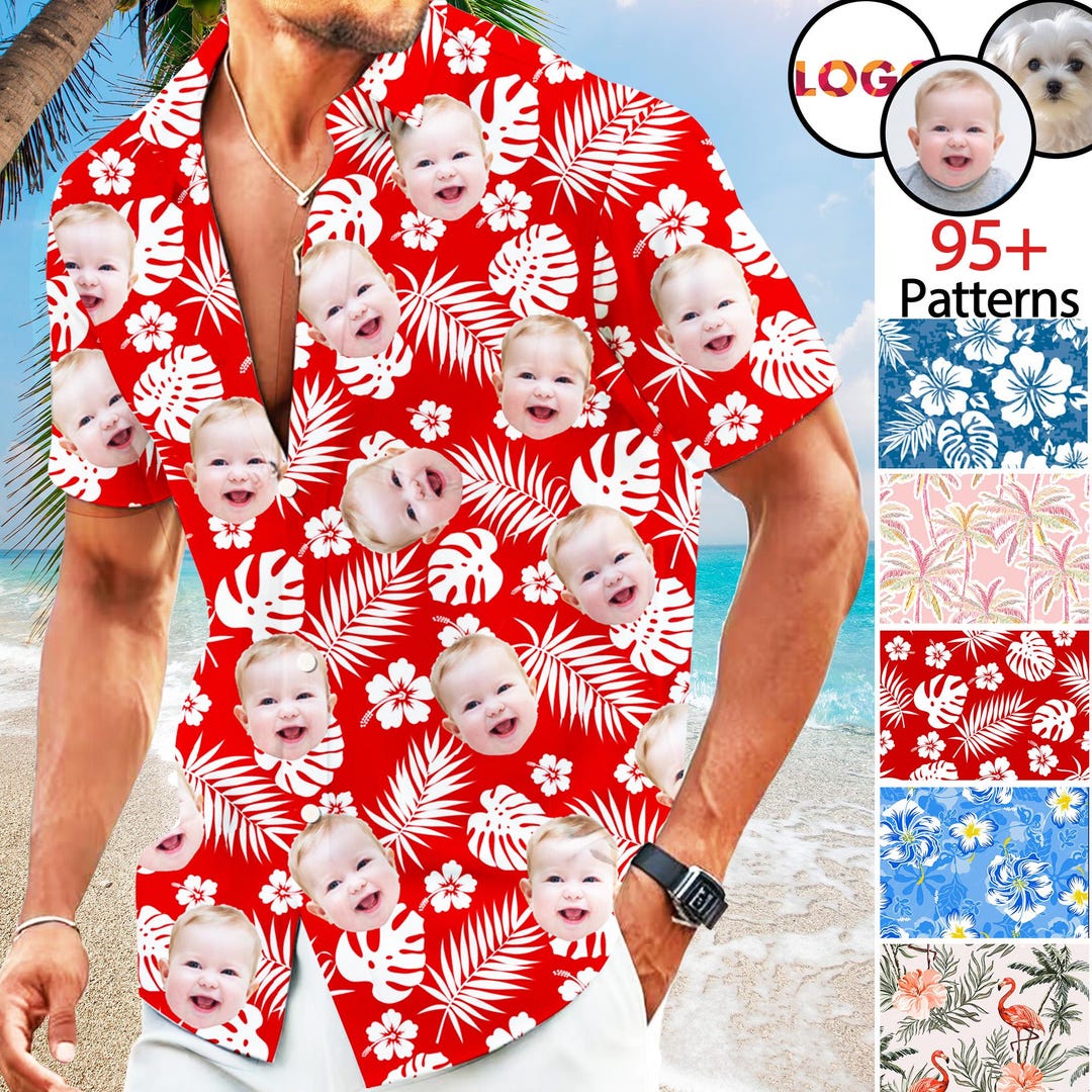 Custom Face Hawaiian Shirt: Personalized Aloha Shirt, Team Shirts, Gift ...