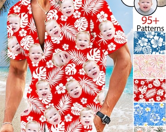 Custom Face Hawaiian Shirt: Personalized Aloha Shirt, Valentine's Day gift for Him/Her