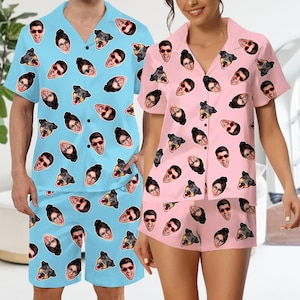 Pijama corto con cara personalizada: pijama con foto personalizada