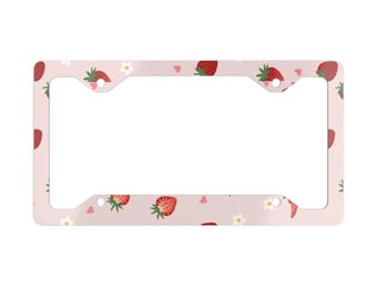 Cornice portatarga in metallo a forma di fragola