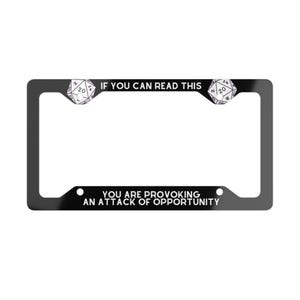 Marco de matrícula de metal negro de Dungeons and Dragons