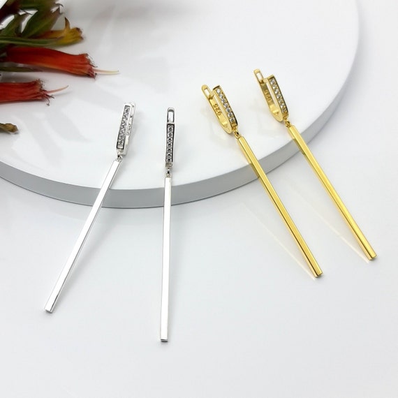 Pair of Long Bar Stud Earrings Pair of Long Bar Stud Earrings