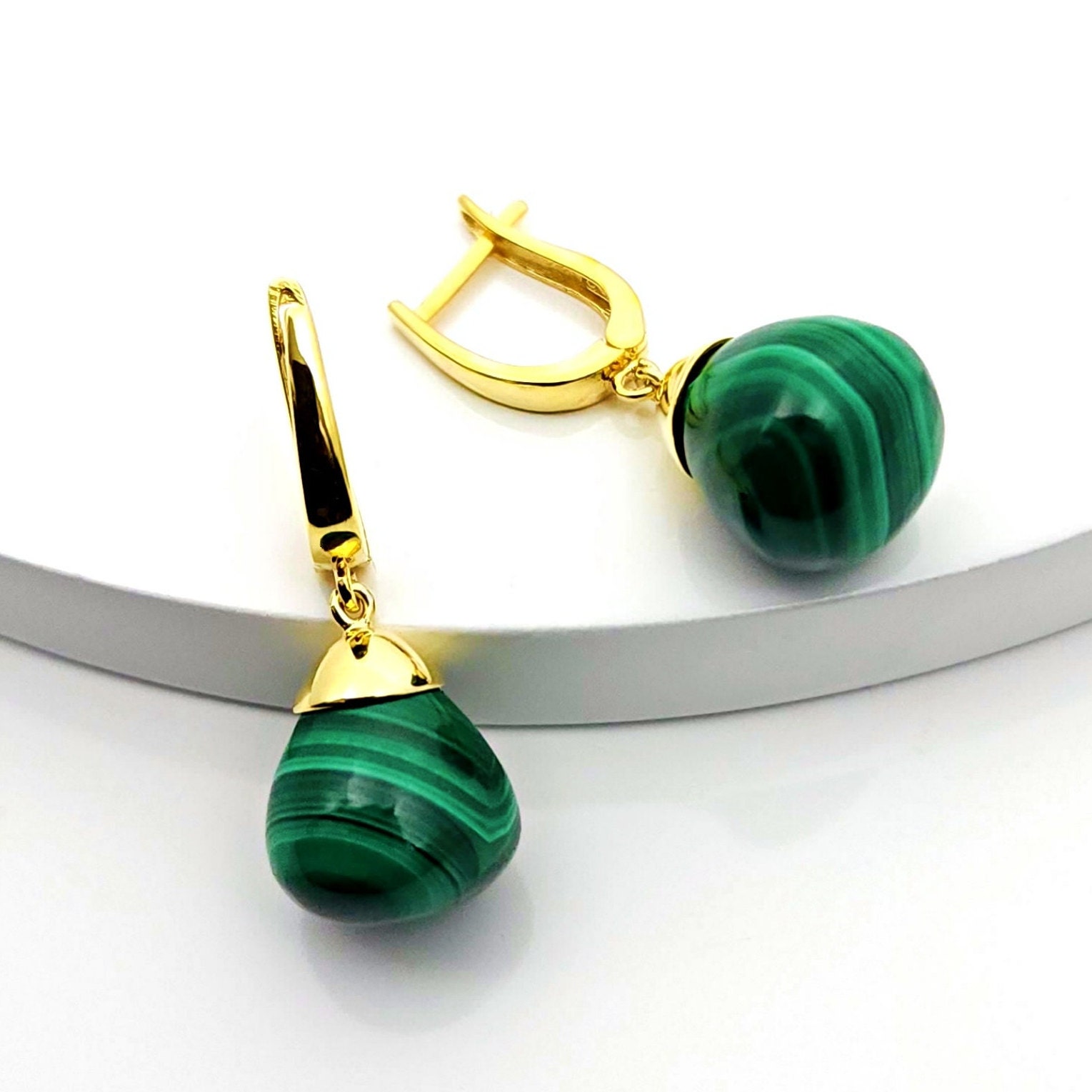Malachite drop earrings outlet