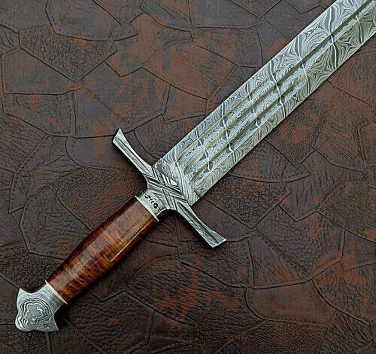 Handmade custom damascus steel sword 30 inches with sheeth Etsy