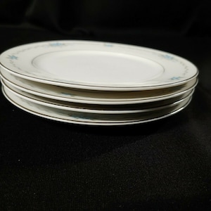 Style House Corsage Bread Plates (Set of 4) Fine China with Platinum Rims