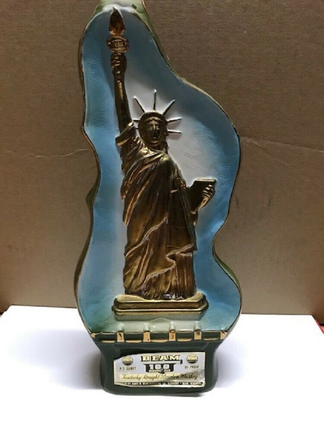 Jim Beam Statue of Liberty Kentucky Whiskey 1975 Vintage Etsy