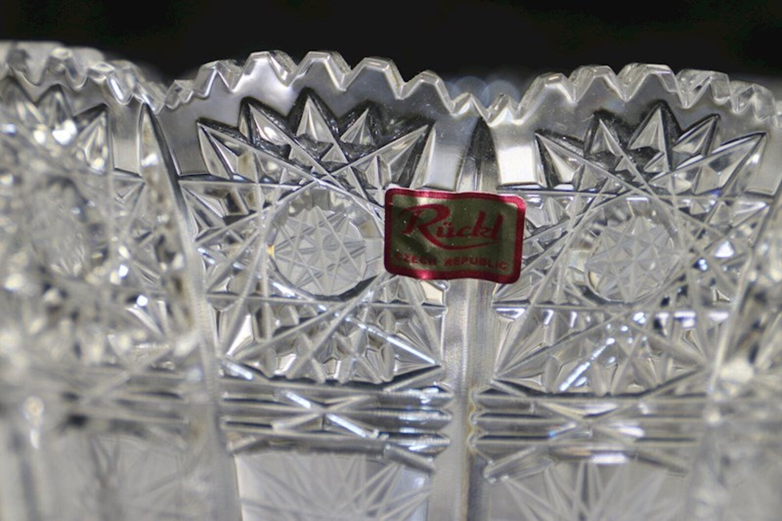 Ruckl Crystal Vase STUNNING BOHEMIAN Czech Hand Cut Crystal Etsy