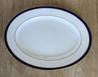 Lenox Federal Cobalt Gold Oval Serving Platter Classics Collection 13” first quality Perfect