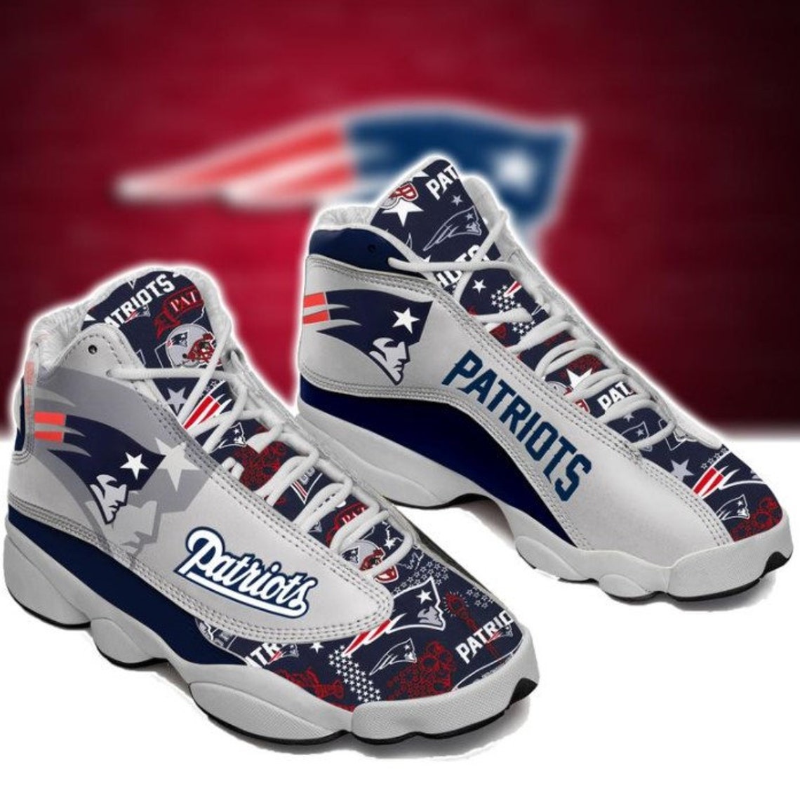 New England Patriots JD13 Shoes NFL Sport Shoes Unisex Etsy