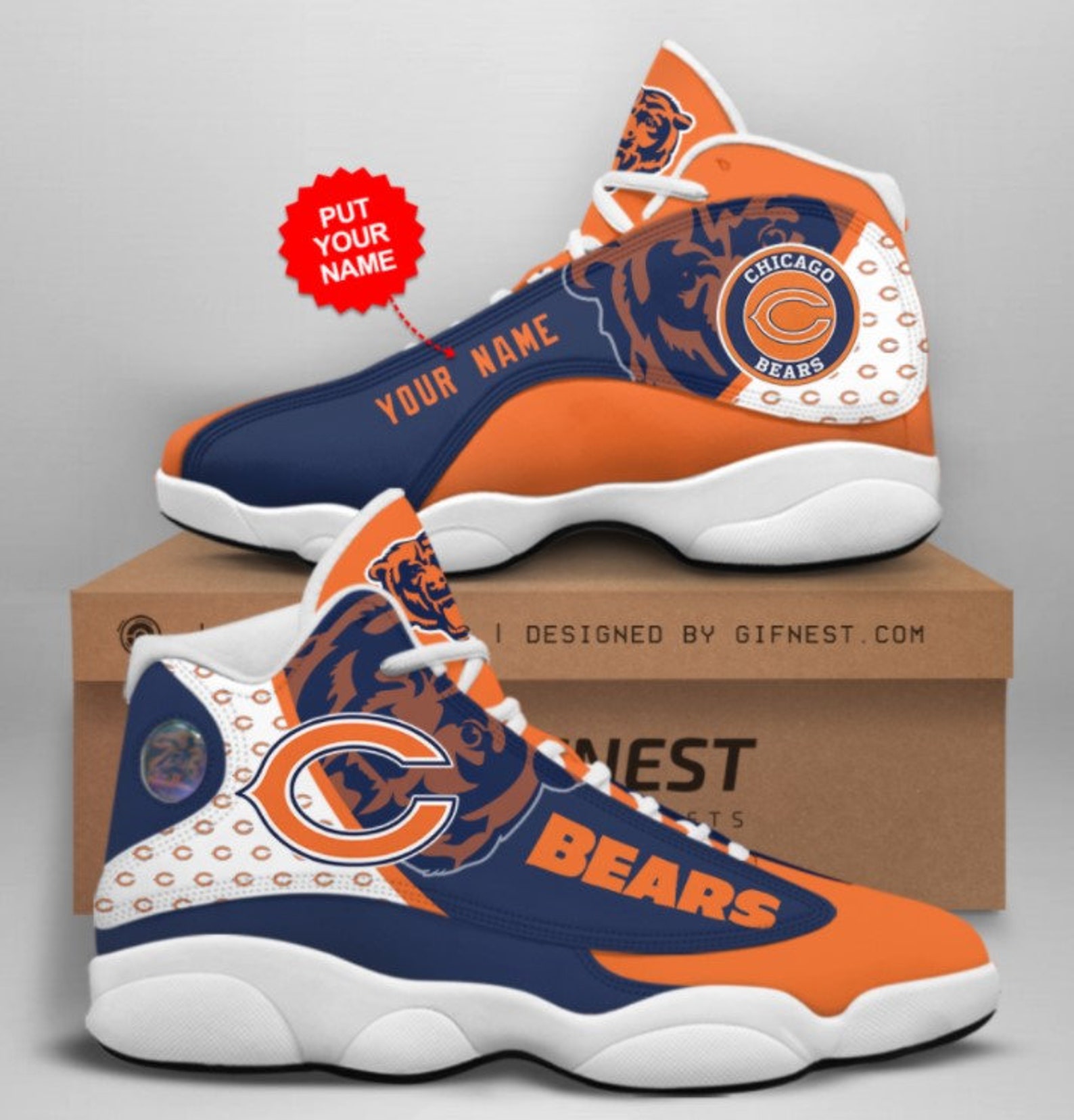 Custom Chicago Bears JD13 Shoes NFL Sport Shoes Unisex Etsy
