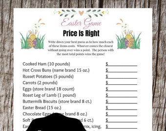 Easter Price Is Right Game: Family Dinner Party (PDF Printable)