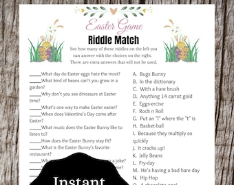 Easter Riddle Match Game: Family Party Printable (PDF)