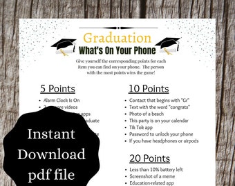 Graduation What's On Your Phone Game | Teen Friendly Game | Graduation Classroom Party Games | FREE Game with purchase!