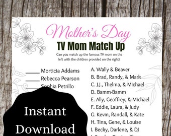 Mother's Day Name That TV MOM Trivia Quiz | Famous Moms Game | Kids Adult Party Games | FREE Printable Game with purchase!