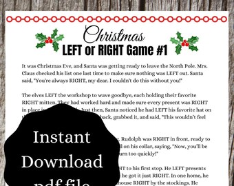 Christmas Left or Right Game | Holiday Party (PDF Download)