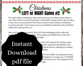 Christmas Left Right Story Game | Holiday Party (PDF Download)