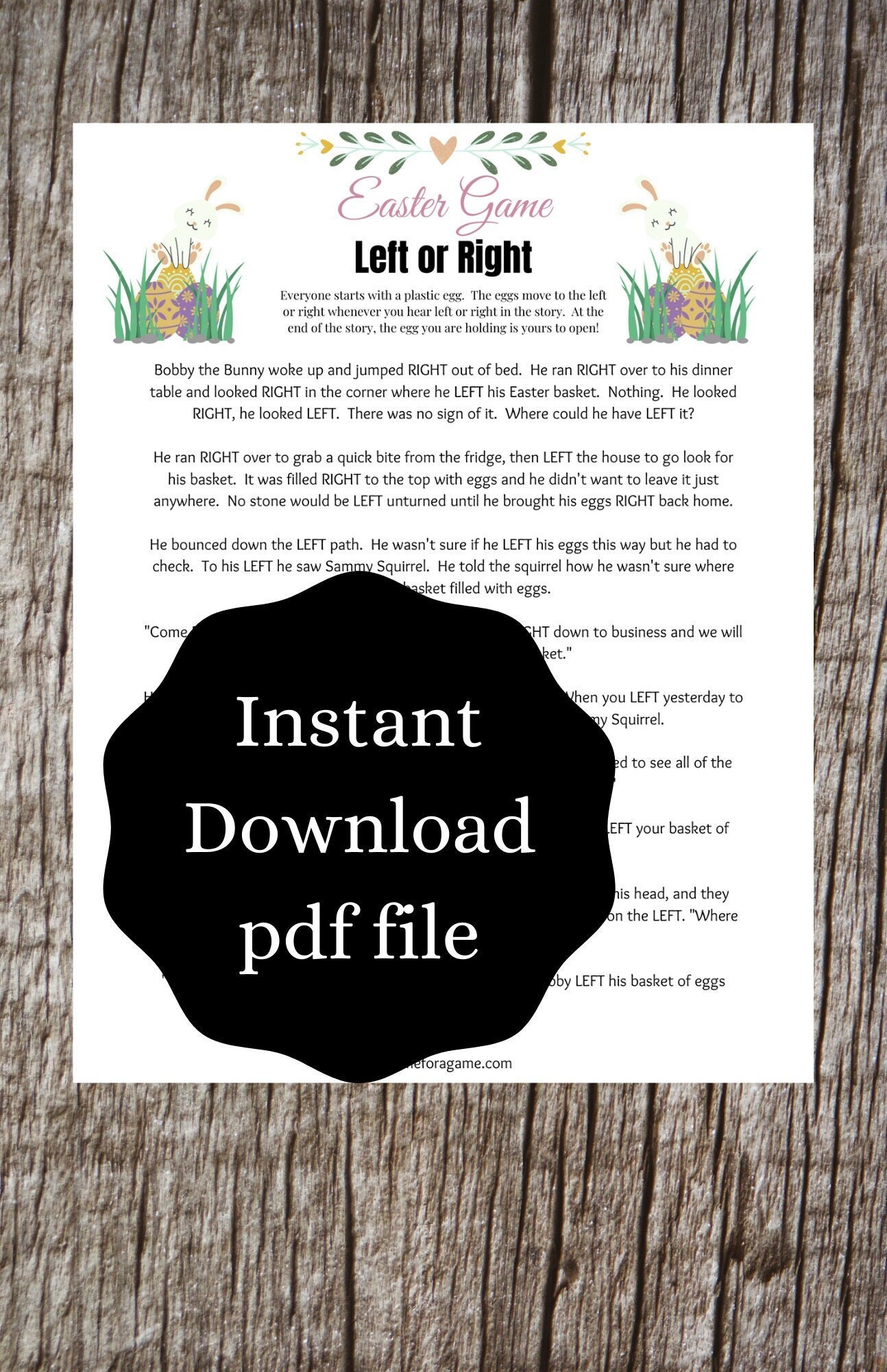 Left or Right Easter Party Game Unique Easter Printable Games Easter