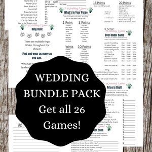 26 Bridal Shower BUNDLE Games | Unique Bridal Shower Games | Wedding Games Bundle Pack | Includes 3 Bride & Groom Advice Cards | Calla Lily