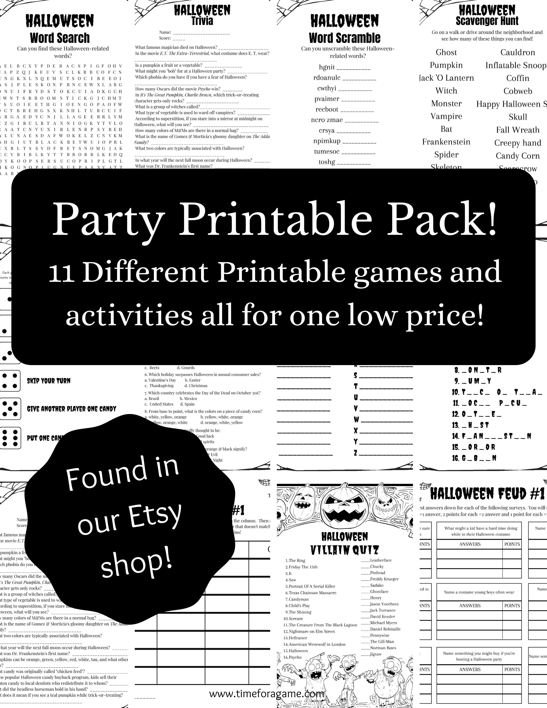 Printable Halloween Who's The Bad Guy? Party Game — Print Games Now