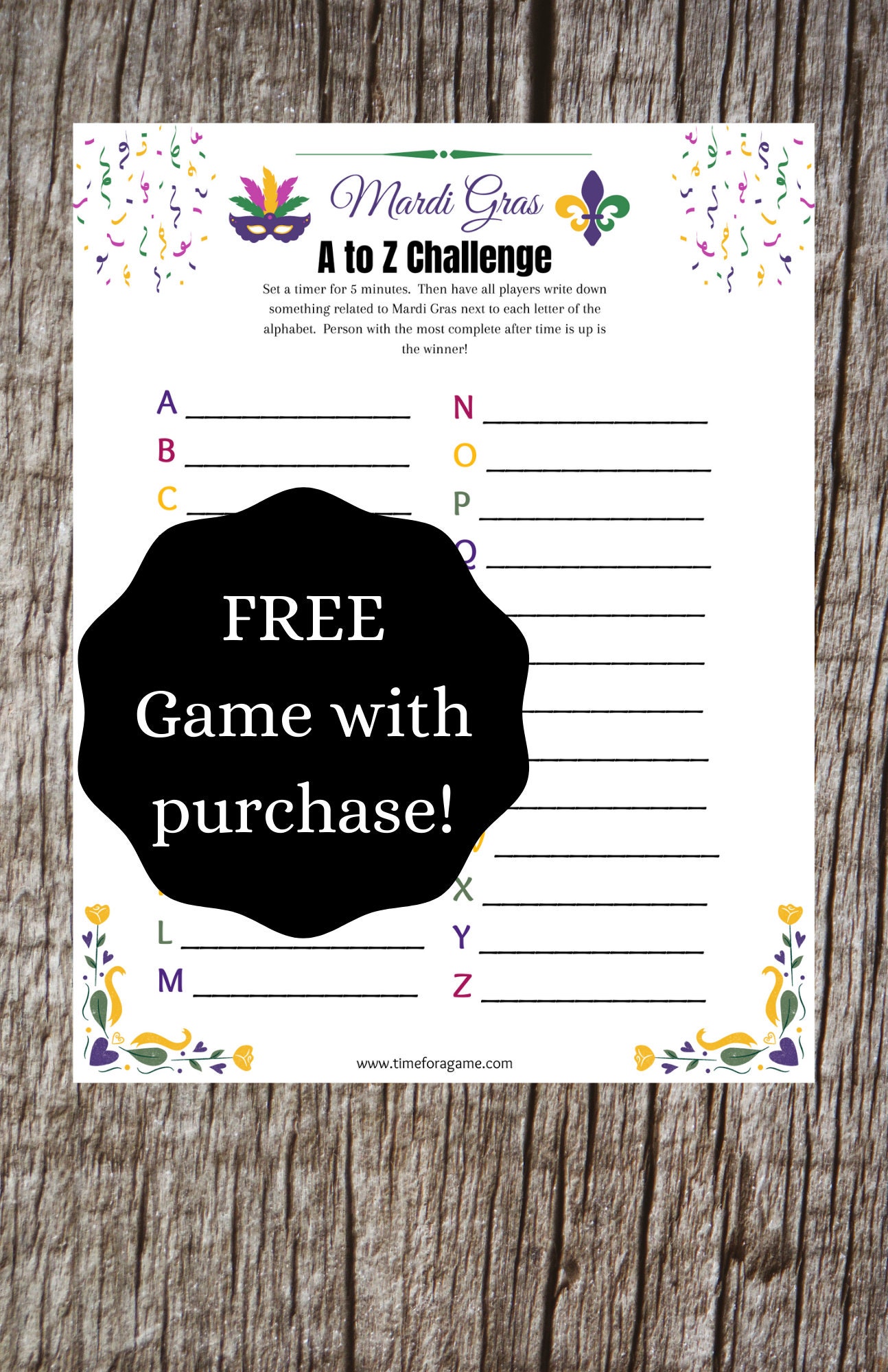 Mardi Gras Word Scramble Printable Party Game Mardi Gras Party Games ...