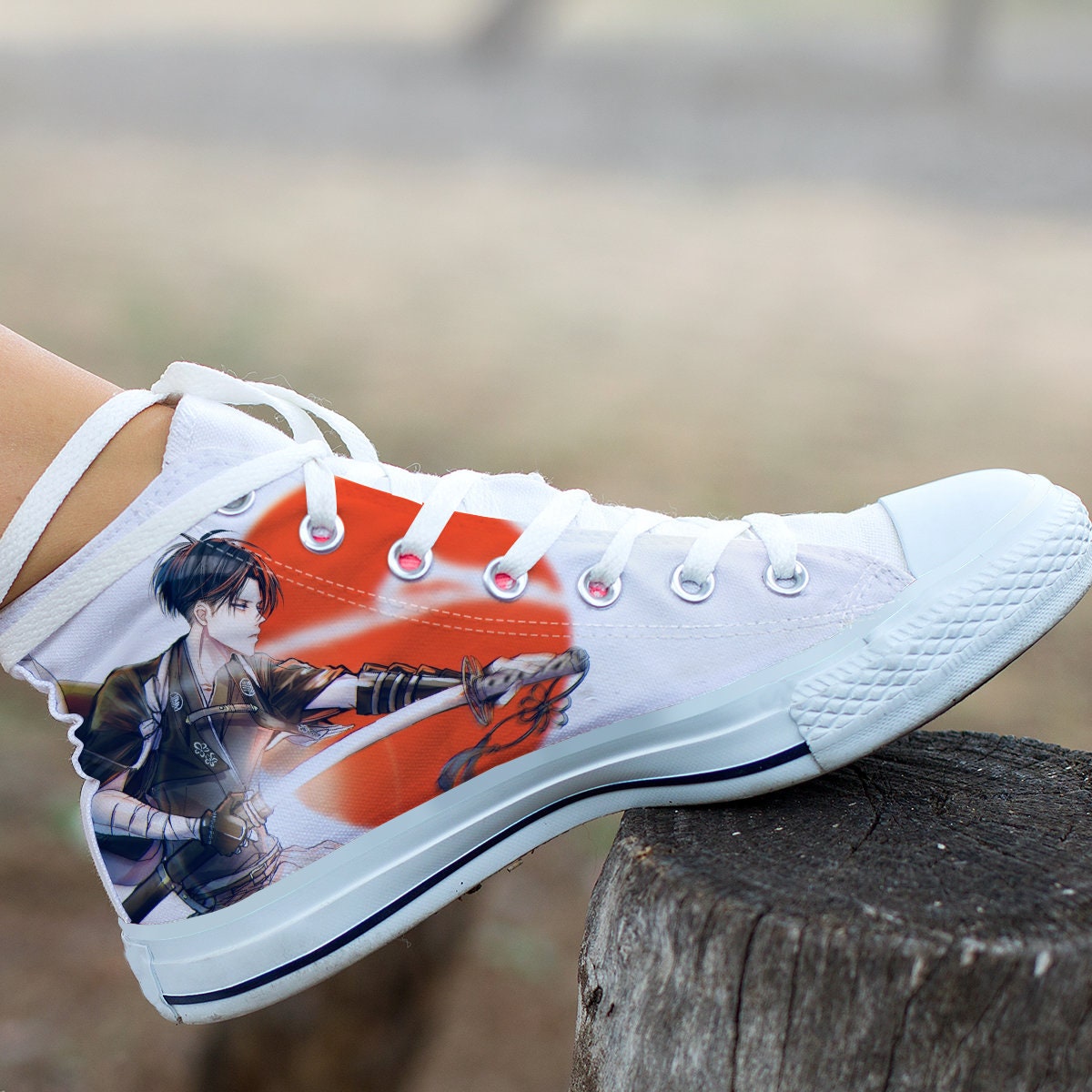 Levi Ackerman Hightop Attack On Titan Canvas Shoes Custom | Etsy