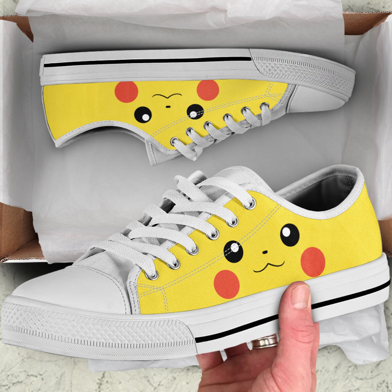 Pikachu Custom Canvas Shoes Pokemon Custom Low Top Pikachu Custom Canvas Shoes Pokemon Custom Low Top